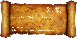 Krisko Napóleon névjegykártya